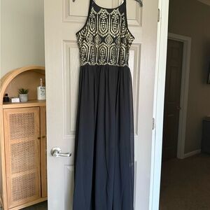 Altar'd State Black and Gold Maxi Dress